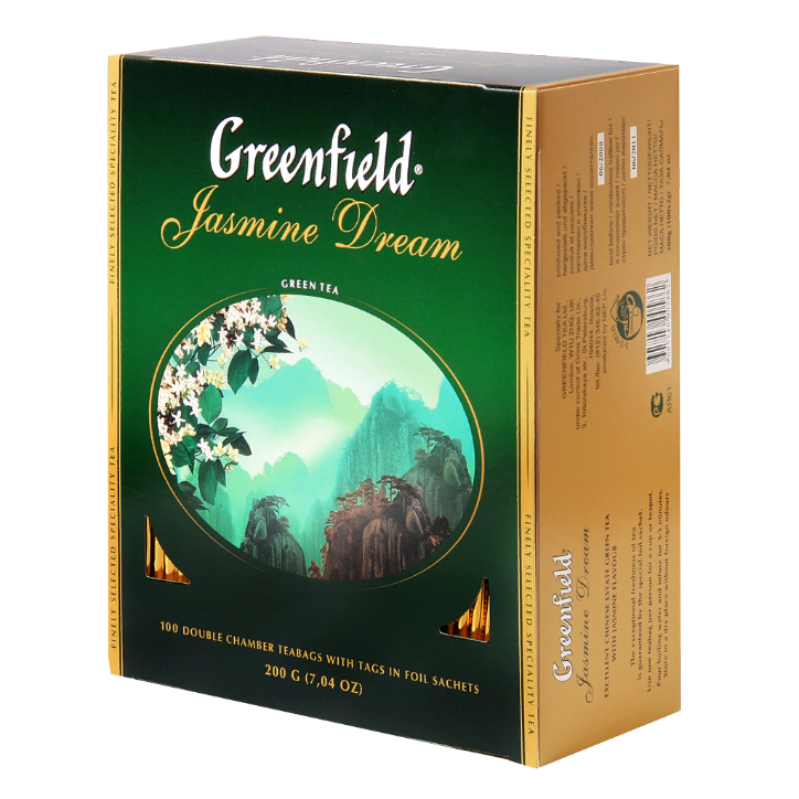 Чай Greenfield Jasmine Dream зеленый ароматизированный, пакетированный, 100 пак/уп 200 гр. в Москве