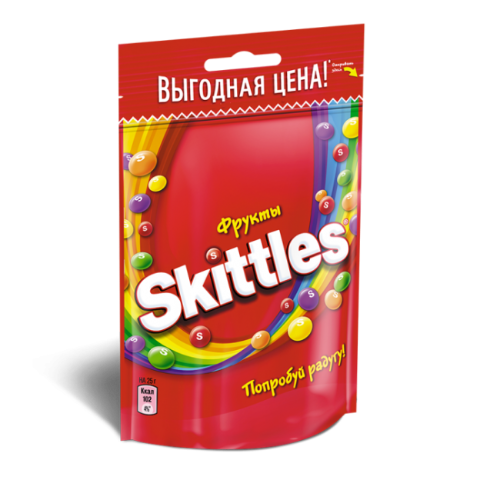 Skittles Pouch жевательные в глазури 2в1, 100гр в Москве