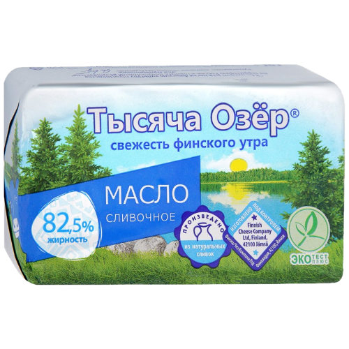 Масло сливочное Тысяча озер 82,5% 180 гр. в Москве