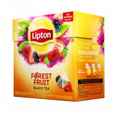 Чай Lipton Forest Fruit черный в пирамидках 34 гр. 20 шт. в упаковке в Москве