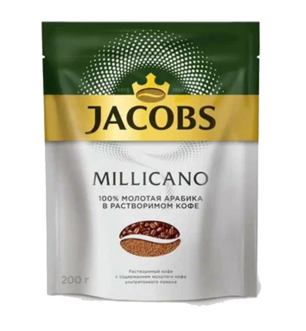 Кофе растворимый Jacobs Monarch Millicano с молотым кофе, 200гр. 6 шт. в Москве