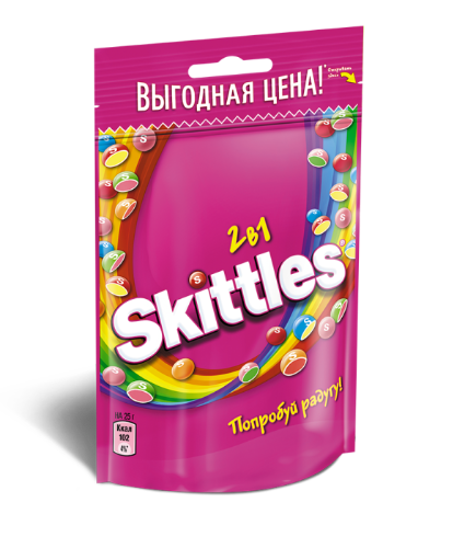 Skittles Pouch Конфеты жевательные в глазури Фрукты, 100гр в Москве