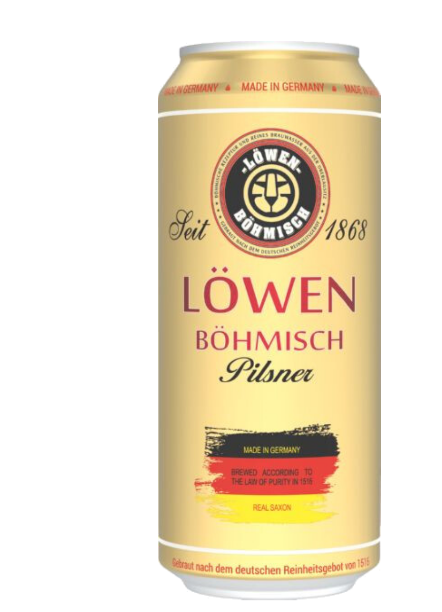 Lowen Bohmisch Pilsner 1868 (Левин Бумиш Пилснер 1868 светлое) 0,5л ж/б в Москве