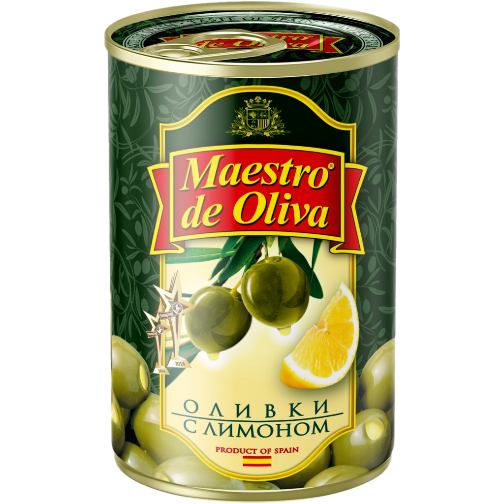 Оливки Maestro de Oliva с лимоном 300 гр. 12 шт. в упаковке в Москве