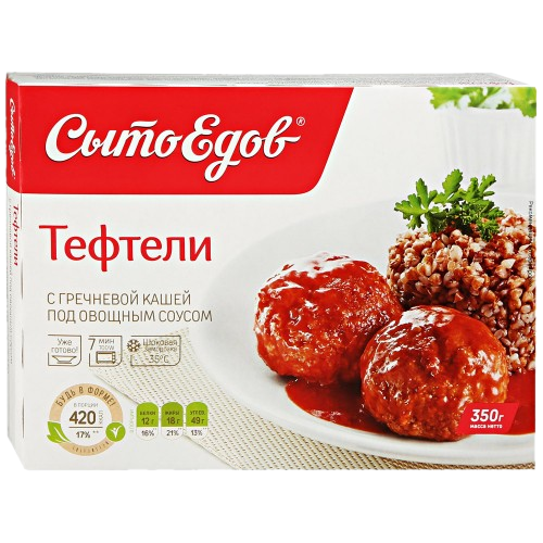 Тефтели мясные с гречкой под овощным соусом, Сытоедов 350 гр. в Москве