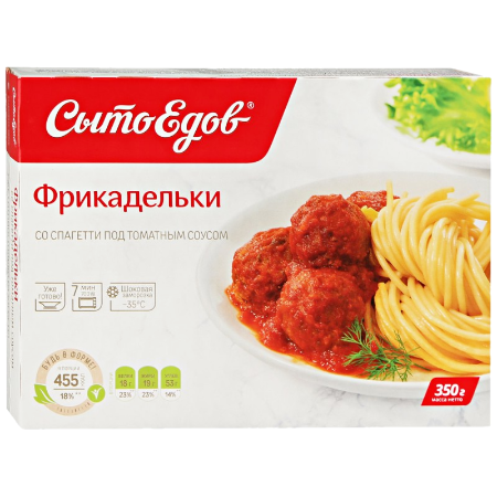 Фрикадельки мясные со спагетти под томатным соусом, Сытоедов 350 гр. в Москве