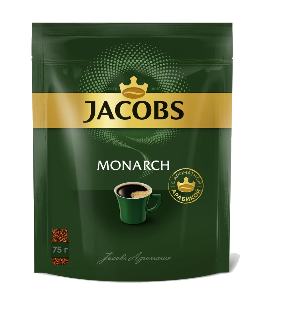 Кофе растворимый Jacobs Monarch, пакет, 75гр. 12шт. в Москве